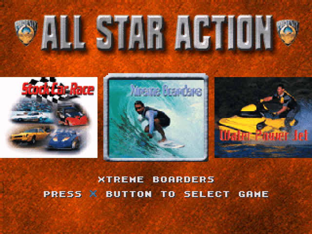 All-Star Action title screen for Playstation